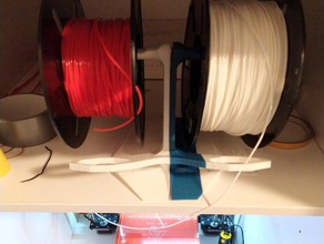 de pé duplo spool titular filamento suporte rolo 3d print model - Mito3D