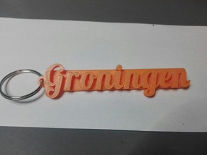 groningen keychain 3d keychains created freecad v018 made netherlands 3d print model - Mito3D