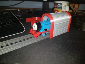 galleria del treno plarail traccia con il tunnel legno in 3d print model - Mito3D