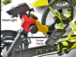 trike accessory mount - trip computer head light catrike bicycle dumont recumbent 3d print model - Mito3D