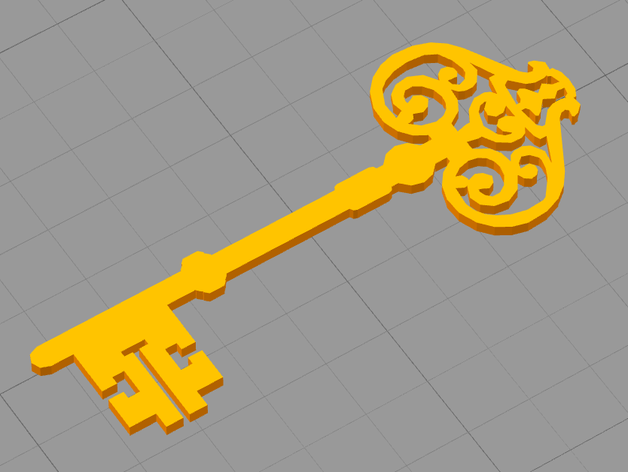 gold key 3D print model - Mito3D