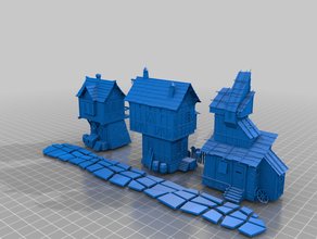 Ortaçağ evleri - bretonnian arazi evler 3d print model - Mito3D