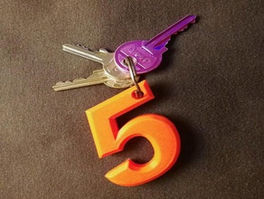 keychain numbers 3d print model - Mito3D