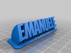 emanuele text kundengebundene 3d print model - Mito3D