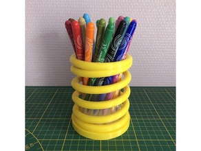 spring pen holder desktop office pencil 3d print model - Mito3D