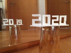 auf Wiedersehen 2019 frohes neues Jahr 2020 newyear Spiegel new years eve optische illusion 3d print model - Mito3D