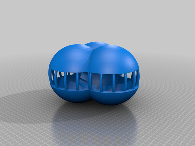 3x ball partly open 3D print model - Mito3D
