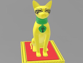 multi-materiale isis golden gatto egiziano cat d'oro 3d print model - Mito3D