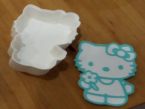hello kitty cuadro contenedor los niños 3d print model - Mito3D