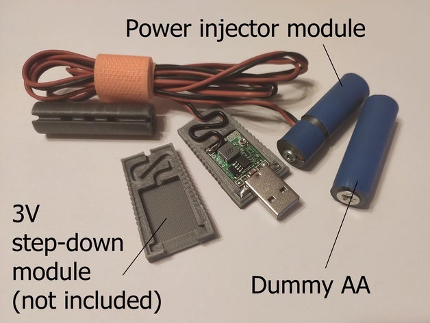aa mannequin injecteur de puissance la batterie pile l'adaptateur bloc d'alimentation 3D print model - Mito3D