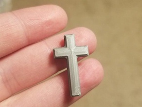 cruz simples e brincos de pingente cristão a miniatura 3d print model - Mito3D