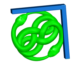 auryn double snake shelf bracket mount support 3d print model - Mito3D