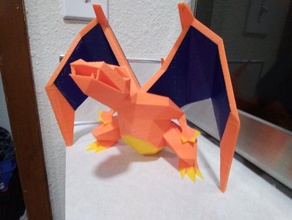 006 dracaufeu double low-poly pokemon 3d print model - Mito3D