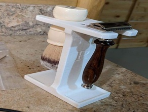 safety razor & brush holder stand shaving 3d print model - Mito3D