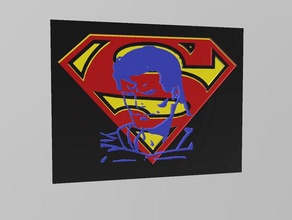 multi-material superman man steel haunted symbol 3d print model - Mito3D