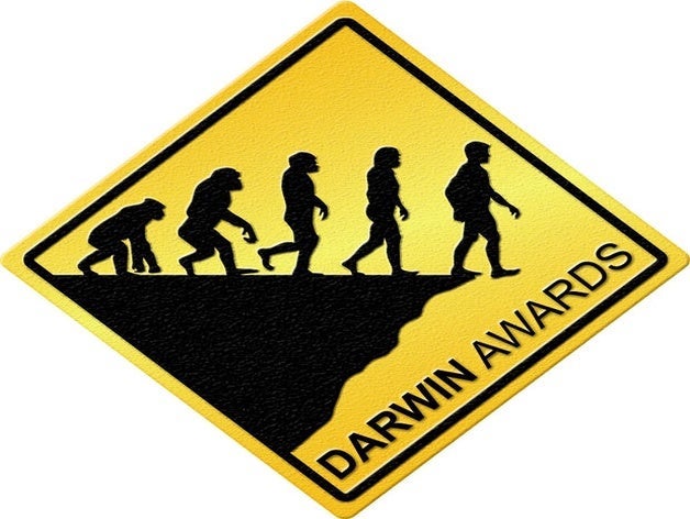 darwin award sign dual extrusion logo signs 3D print model - Mito3D