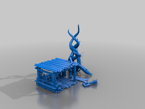 small d&d terrain dump dnd gubbins shack table wagon 3d print model - Mito3D