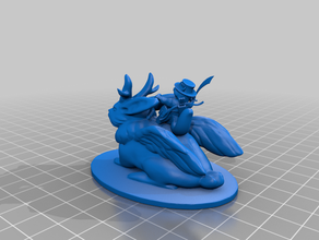 squirrelfolk druido di equitazione, volo jackalope dungeons dragons 3d print model - Mito3D