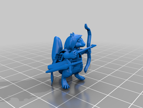 squirrelfolk ranger arco dibujado dungeons dragons 3d print model - Mito3D