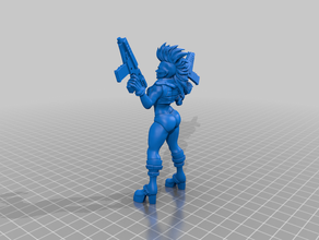 cyberpunk - rockergirl gunner bebeğim 2077 ücretsiz silahlar seksi stl test 3d print model - Mito3D