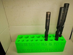 drill holder 10-185 05 mm bohrer bohrerhalter bit bits organizer sort workshop organiser 3d print model - Mito3D