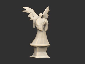 simple winged robed statue fable 3d print model - Mito3D