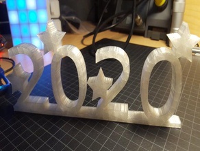 feliz novo ano de 2020 felizes silvester estrela 3d print model - Mito3D