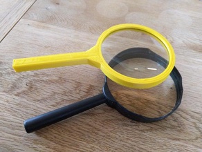 magnifying glass handle 75mm diameter 75mm handle holder magnifying glass 3d print model - Mito3D