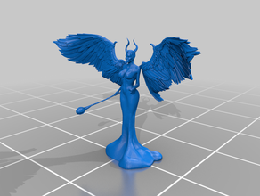 stylized maleficent low poly witch 3d print model - Mito3D