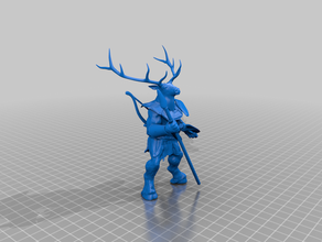 cervidi folk shatjan ranger blocco di legno sulle spalle dungeons dragons 3d print model - Mito3D