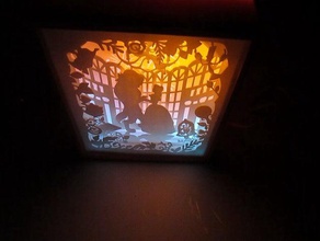 ışık kutusu 3d baskı güzellik canavar bellaybestia cajadeluz disney lamba lampara ışıklı şablon templatebellaybestia templatebox templatelightbox 3d print model - Mito3D