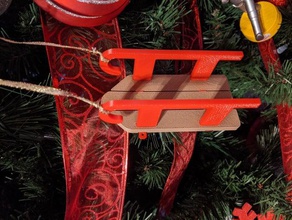christmas ornament sled 3d print model - Mito3D