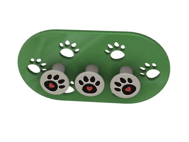 guinzaglio del cane titolare cat hund hundeleine katze manopola il leine montaggio a parete wandhalter wandhalterung 3D print model - Mito3D