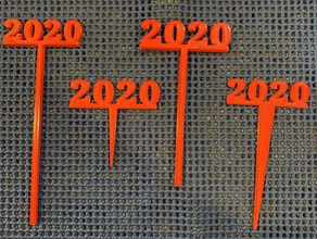 2020-Abschluss party picks swizzle sticks 2020 cocktail cocktail-stick Rührer cocktails Absolvent die Graduierung neue Jahre new years eve neues Jahr Zahnpasta Zahnstocher 3d print model - Mito3D