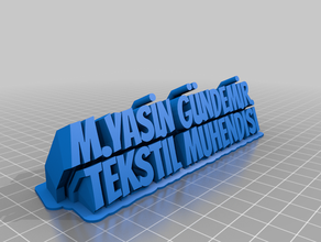 2 özelleştirilmiş süpürme benim satırı isim plakası metin 3d print model - Mito3D