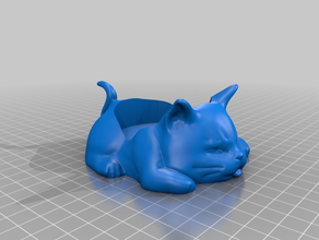 gros chat mignon porte-bougie big cute cat Kerzenhalter 3d print model - Mito3D