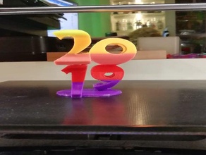 2019-2020 glückliches neues Jahr 3d print model - Mito3D