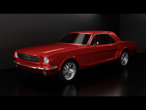 1966 ford mustang coupe 1965 Mustang 1967 9166 carro clássico muscle car 3d print model - Mito3D