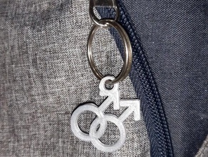 homosexuality gay symbol keychain homosexual 3d print model - Mito3D