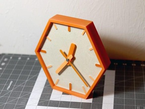 pla concrete hexagonal wall clock 3d print model - Mito3D