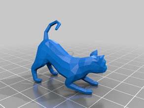 baja poli gato animal cat lowpoly 3d print model - Mito3D