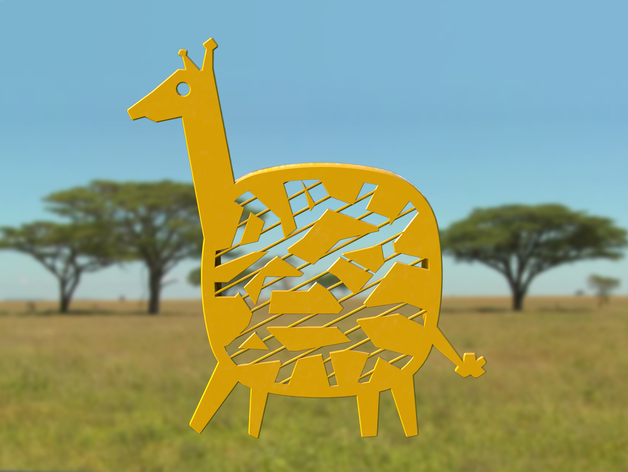 giraffe monter sur heatzy pilote mount 2d-Kunst 2d-design Tier Niedlich Kinder savannah savanne thermostat wild 3D print model - Mito3D