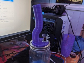 mason jar pipe à eau 3d print model - Mito3D