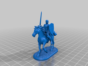 female human cavalier 28mm dnd miniature dungeons dragons fighter horse pathfinder 3d print model - Mito3D