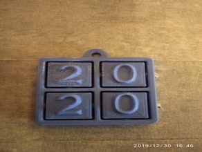 2020 keychain 3d print model - Mito3D