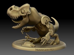 tyrannosaurus mech animated series base cartoon cyborg beast dinosaur dinosaurs miniature robot rex 3d print model - Mito3D