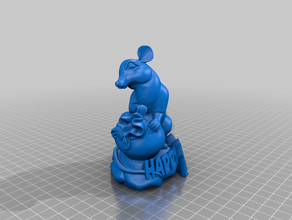 heureux 2020 de la souris 3d print model - Mito3D