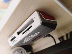 kingston fcr-sh4 card reader holder mount shelf support wallmount wall 3d print model - Mito3D
