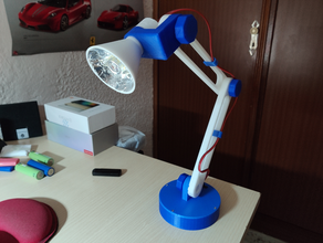 battery powered articulated led lamp 3d print model - Mito3D