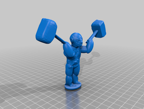 dwarve two hammers 3d print model - Mito3D